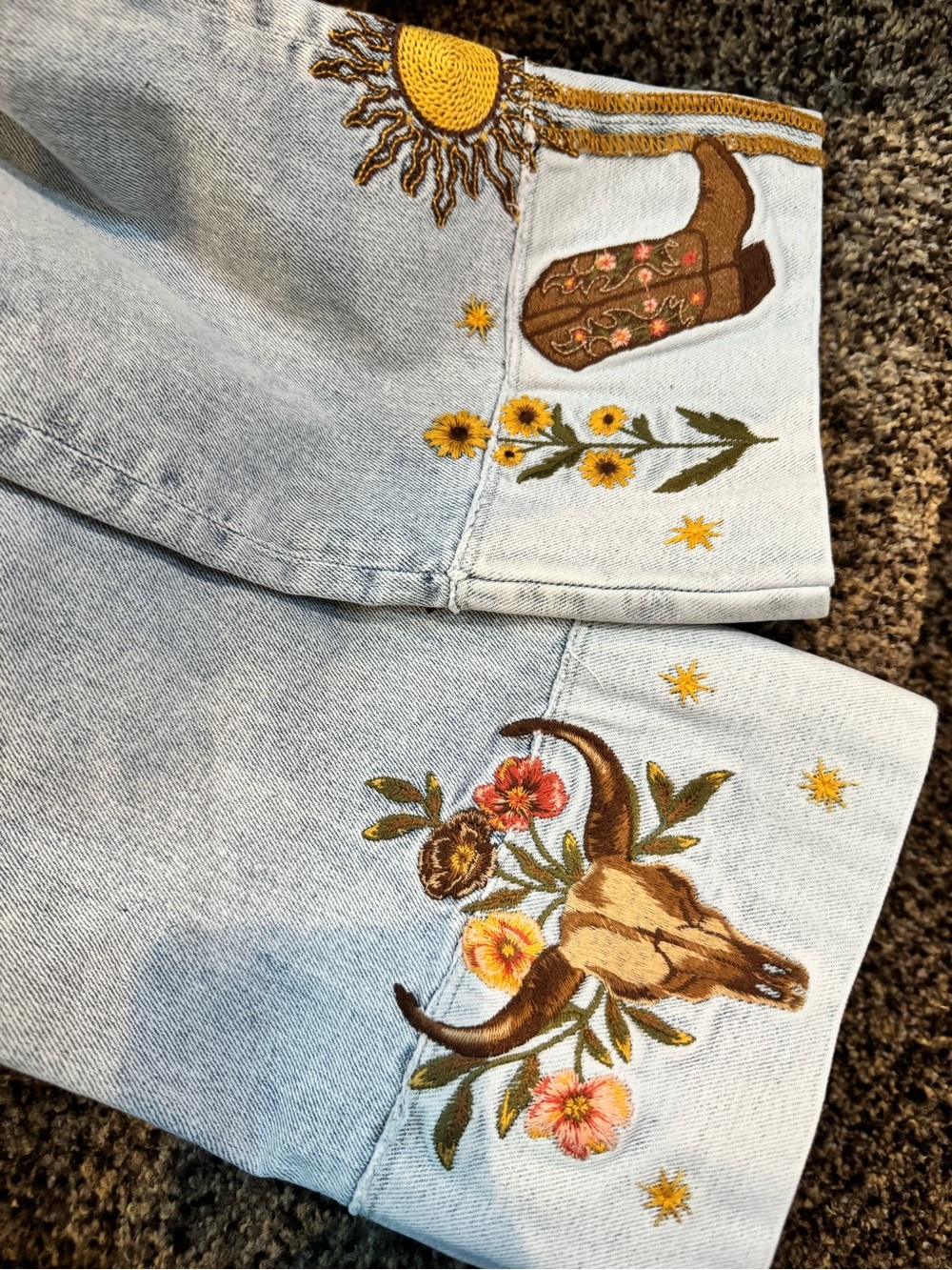 DRIFTWOOD Collette DESERT SOUL Western Embroidered Womens Jeans  Light Wash $148 - Picture 11 of 13